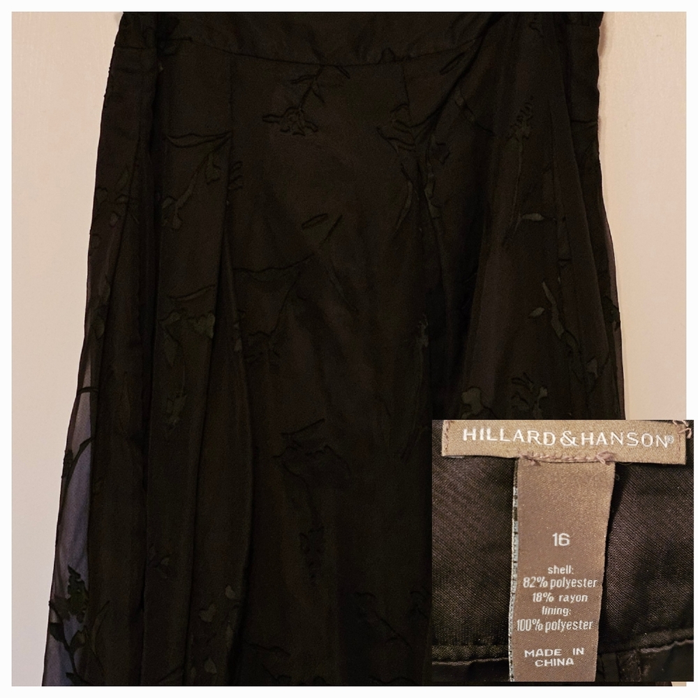 Hillard & Hansen skirt, size 16, black, knee-length